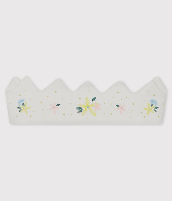 Coroncina bebè femmina a costine bianco MARSHMALLOW