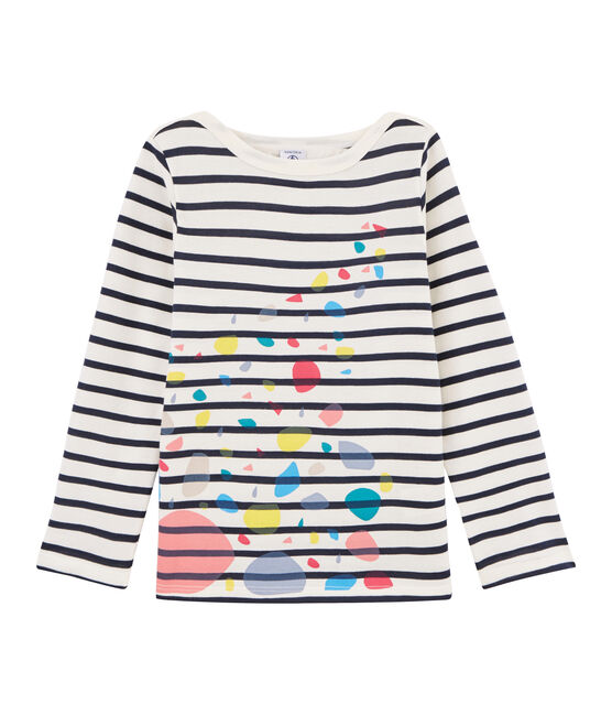 Marinière bambino unisex beige COQUILLE/blu SMOKING