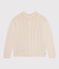 Maglione in misto lana e cotone tinta unita a trecce donna ecru AVALANCHE