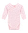 Body nascita per bebé femmina a maniche lunghe stampato rosa VIENNE/bianco MULTICO