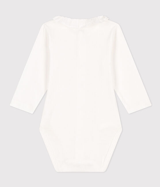 Body in cotone a manica lunga con collaretto bianco MARSHMALLOW