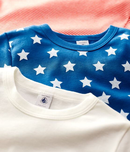 Confezione da 3 t-shirt bambino a maniche corte fantasia stellata in cotone biologico variante 1