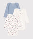 Confezione da 3 body a maniche lunghe in cotone con stampa regata neonato