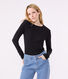 T-shirt Iconica a maniche lunghe a coste tinta unita donna