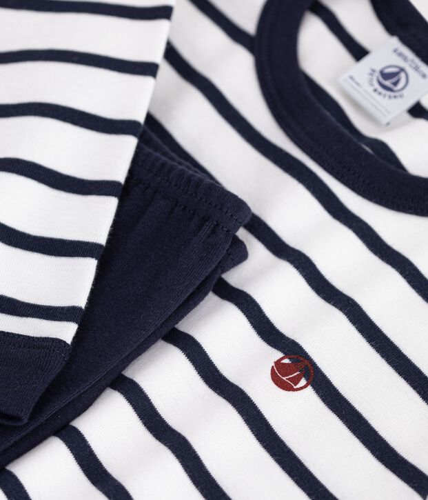 Pigiama a righe in cotone per bambini bianco/blu