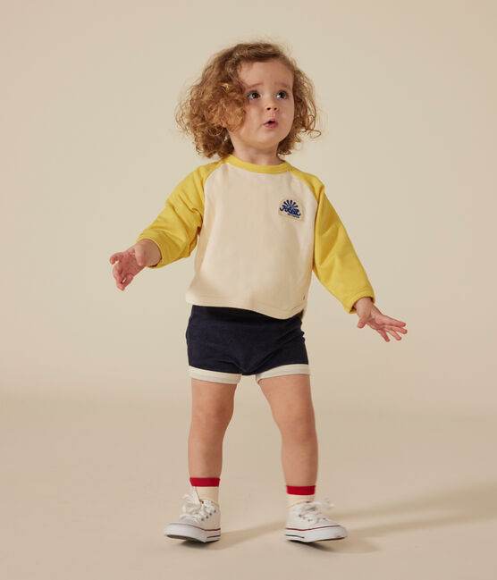 Shorts bebè in spugna blu SMOKING