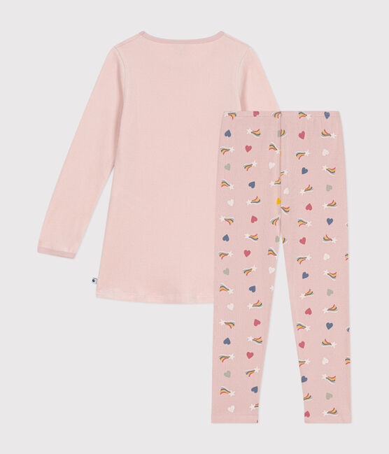 Camicia da notte in velluto bambino. rosa SALINE/bianco MULTICO