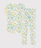 Pigiama a fiori acquarello bambina in cotone bianco MARSHMALLOW/bianco MULTICO