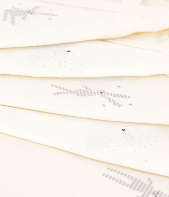 Confezione da 5 body incrociati bianchi manica corta bebè in cotone biologico variante 1