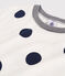 T-shirt girocollo a pois in cotone Donna bianco MARSHMALLOW/blu MEDIEVAL