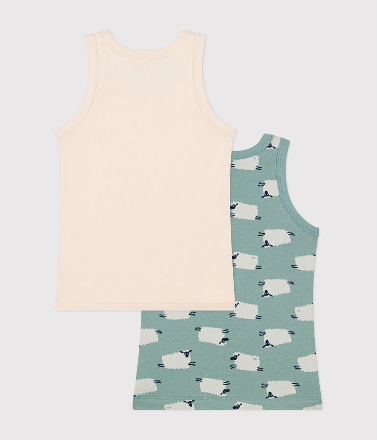 Set di 2 canottiere in cotone a pecorelle bambino variante 1