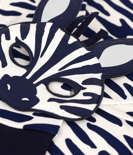 Pigiama travestimento bambino in cotone con zebra stampata blu MILK/ SOIR
