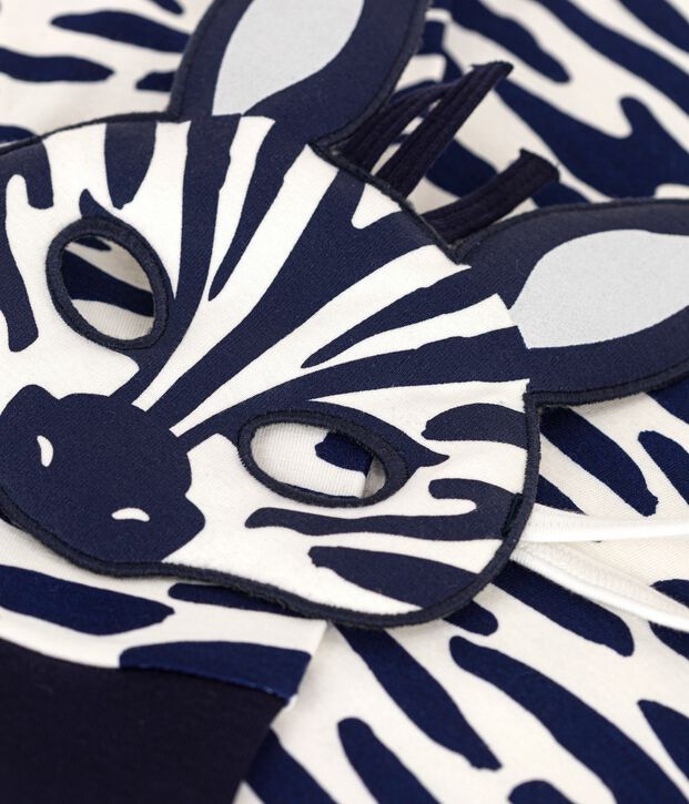 Pigiama travestimento bambino in cotone con zebra stampata blu/blu