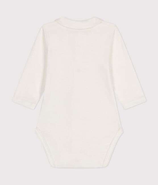 Body a manica lunga con colletto in cotone per bebè bianco MARSHMALLOW