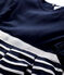 Abito bambina  a maniche lunghe in cotone blu SMOKING/ MARSHMALLOW ARGENT BRILLANT
