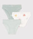 Set di 3 slip bambina in cotone con motivo cuore