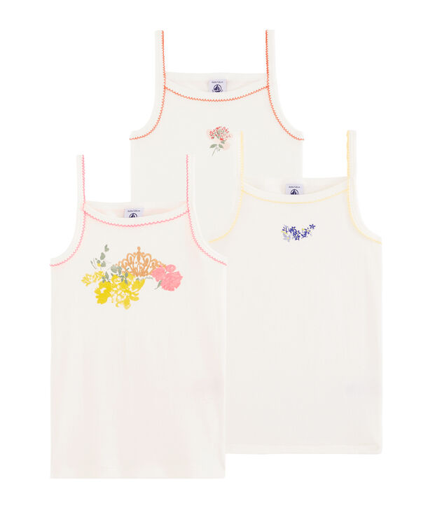 Trio canottiere con spalline bambina multicolore
