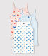 Confezione da 3 canottiere con spalline e gatti bambina cotone