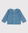 Cardigan in maglia di misto lana e cotone tinta unita con colletto neonato ADRIATIC
