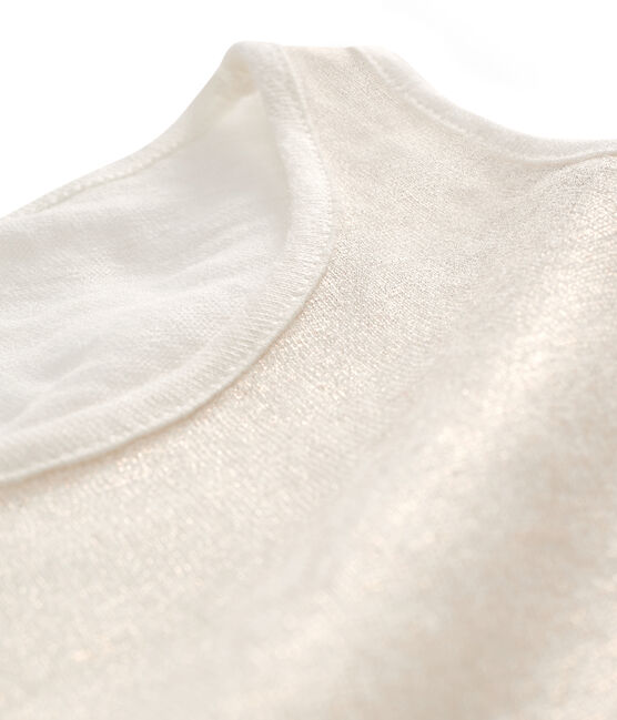 Canottiera donna in lino cangiante bianco MARSHMALLOW/rosa COPPER