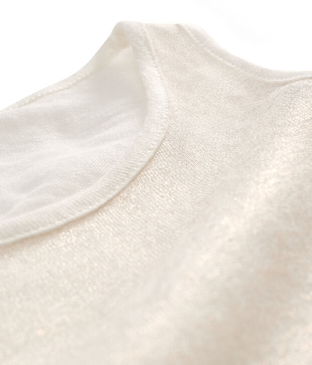 Canottiera donna in lino cangiante bianco/rosa