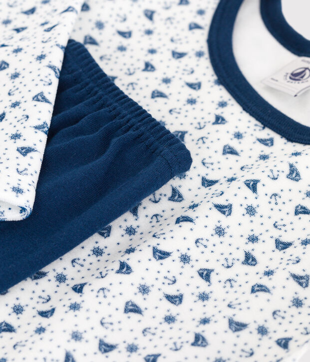 Pigiama in ciniglia bambino blu/multicolore