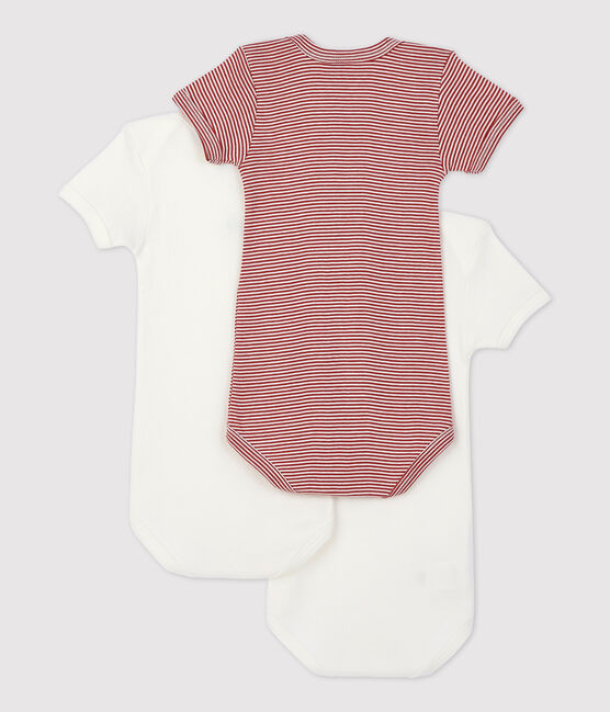 Confezione da 3 body a righe manica corta in cotone variante 1