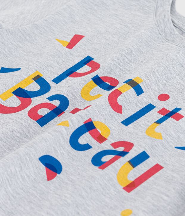 T-shirt a maniche corte con stampa bambino grigio