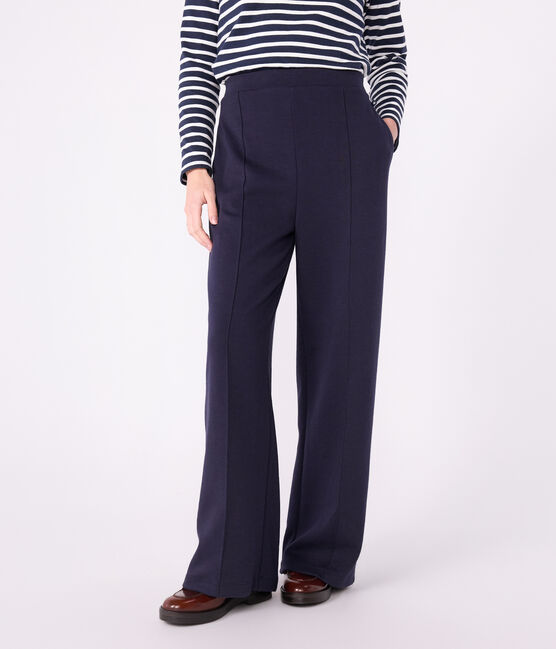 Pantaloni in cotone donna blu SMOKING