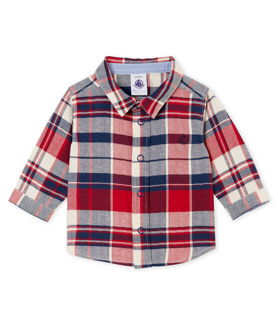 Camicia a quadretti per bebé maschio blu SMOKING/bianco MULTICO