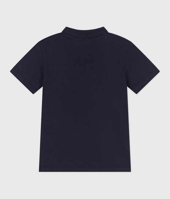 Polo a maniche corte in cotone tinta unita bambino blu SMOKING