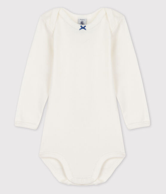 Body manica lunga bebè femmina bianco MARSHMALLOW
