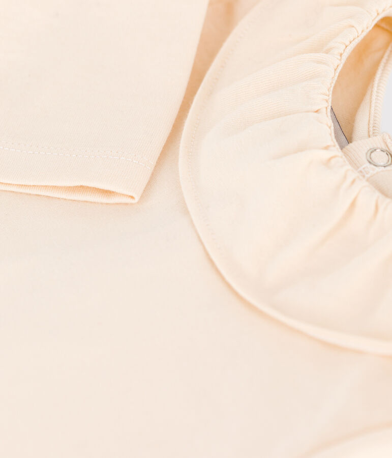Blusa a manica lunga in jersey per beb&egrave; ecru