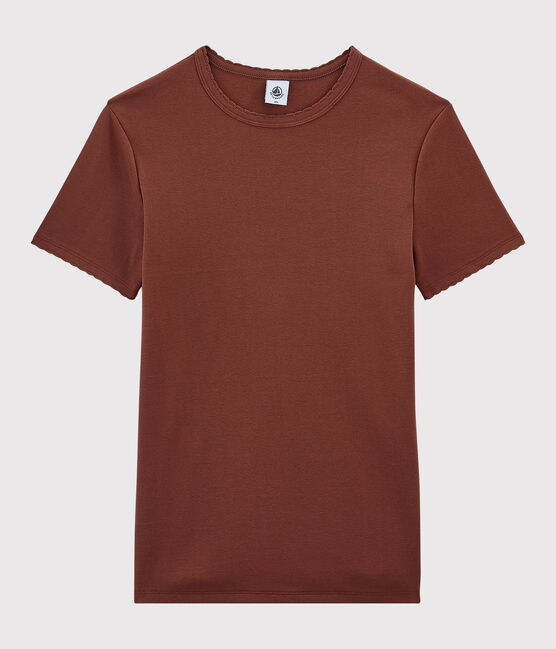 T-shirt girocollo iconica in cotone Donna arancione MADRAS