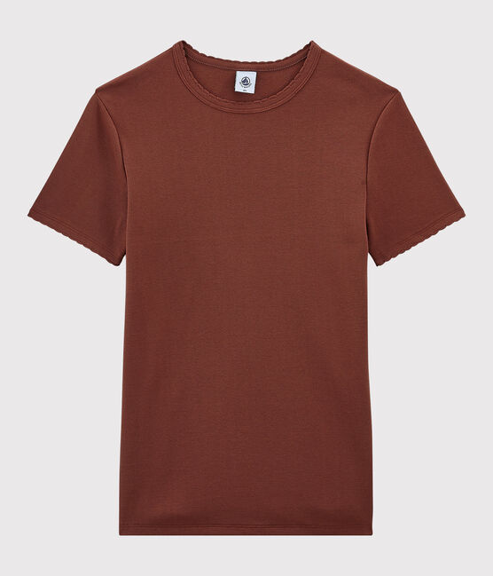 T-shirt girocollo iconica in cotone Donna arancione MADRAS