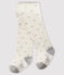 Collant a pois bebè femmina bianco MARSHMALLOW/grigio ARGENT
