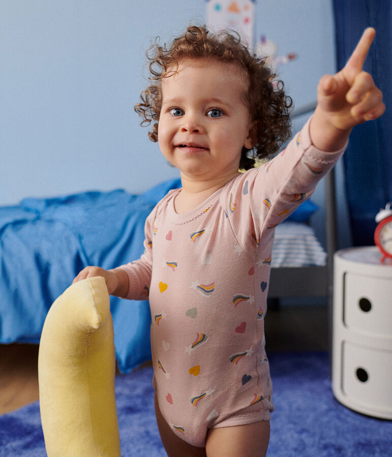 Confezione da 5 body beb&egrave; a maniche lunghe in cotone a stelle multicolore