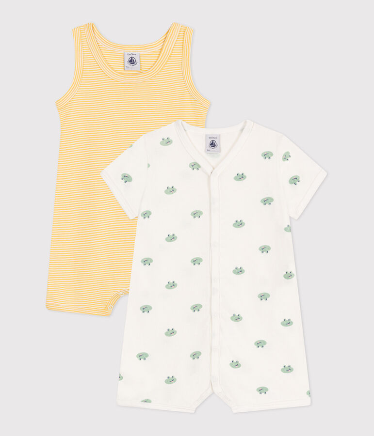 Set di 2 tutine corte in cotone neonato multicolore