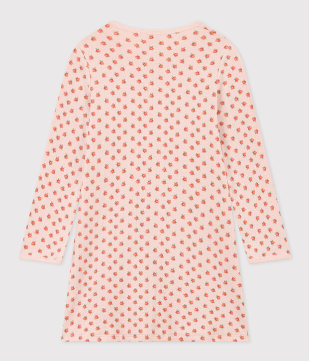 Camicia da notte fiore bambina in tubique rosa/multicolore