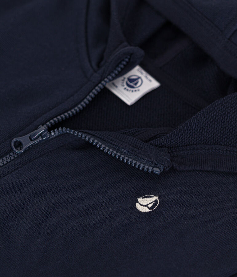 Felpa con cappuccio in tessuto felpato per beb&egrave; blu