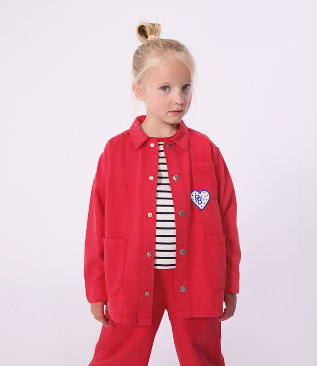 Giacca bambino in cotone tinta unita rosso
