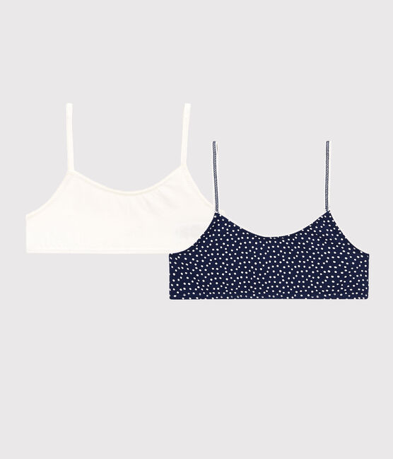 Confezione da 2 brassière a pois bambina in cotone biologico ed elastam variante 1