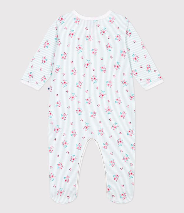 Pigiama in cotone con stampa a fiori neonato bianco/multicolore