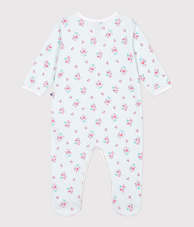 Pigiama in cotone con stampa a fiori neonato bianco/multicolore