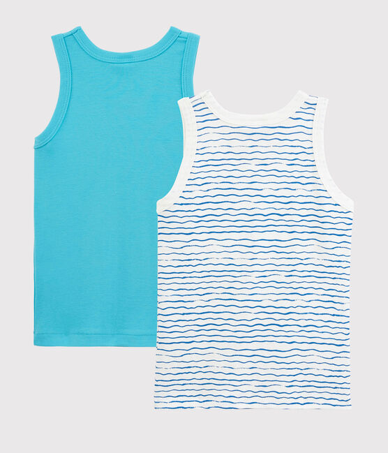 Confezione da 2 canottiere blu oceano bambino variante 1