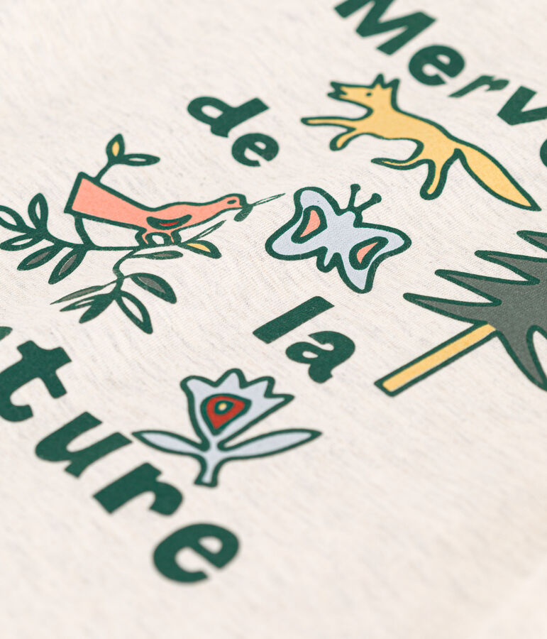 T-shirt a maniche corte in cotone bambina beige