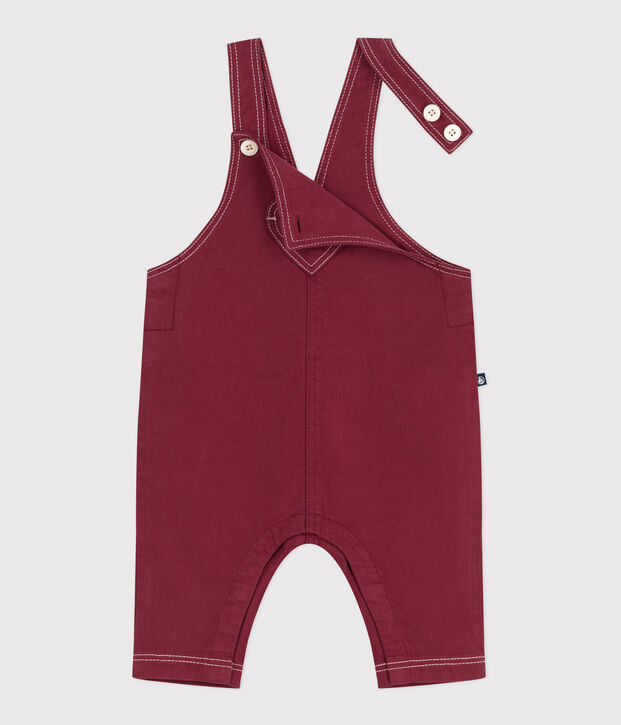 Salopette lunga in denim colorato neonata rosso