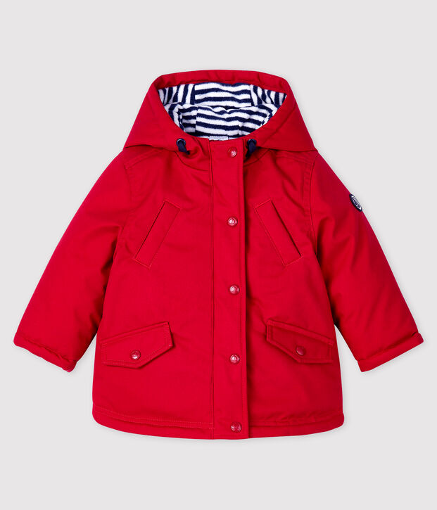 Parka lunghezza midi beb&egrave; maschio rosso