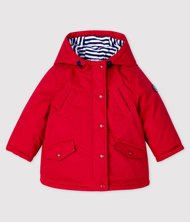 Parka lunghezza midi beb&egrave; maschio rosso