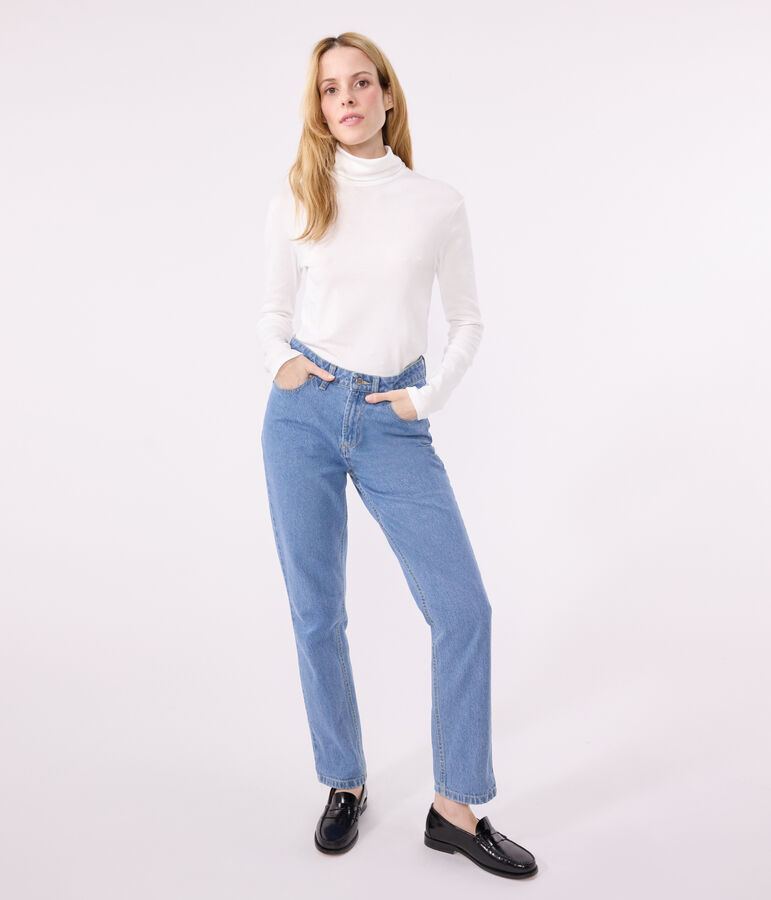 T-shirt Iconica a lupetto in cotone donna bianco